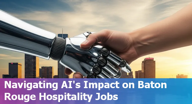 Baton Rouge hospitality workers embracing AI technology while serving guests with personalized service.