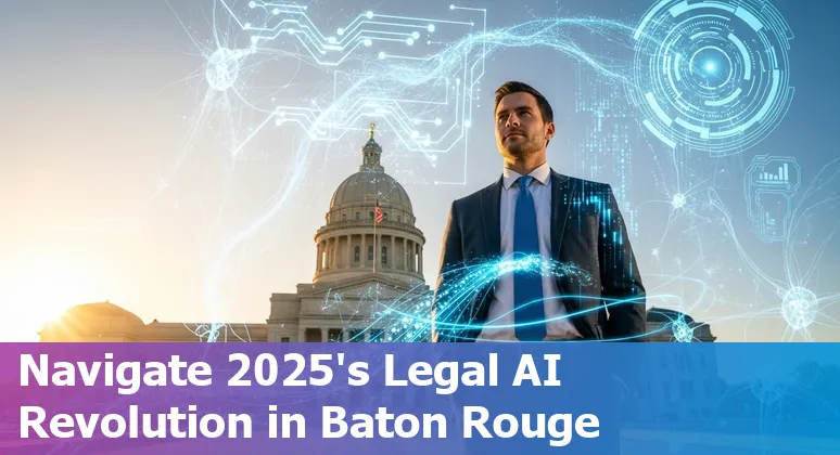 Lawyer using AI technology for legal research in Baton Rouge, Louisiana in 2025
