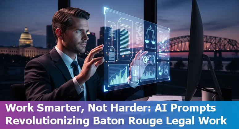 Legal professional using AI tools on a laptop in an office in Baton Rouge, Louisiana