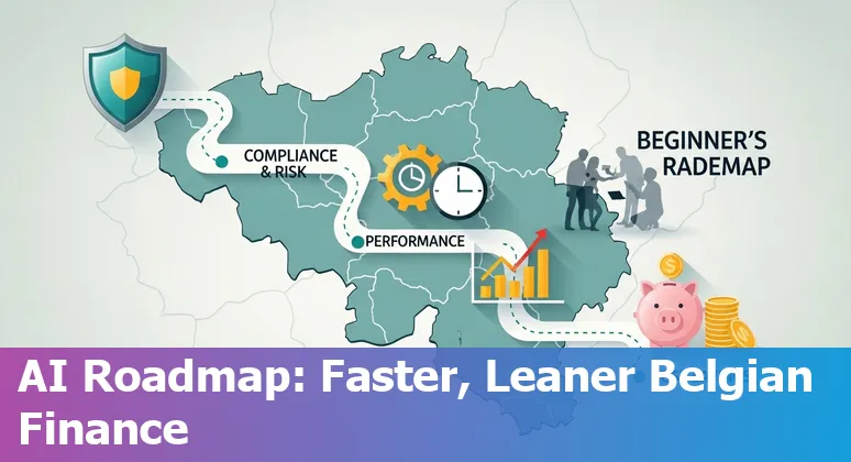 AI dashboard visualising cost savings and efficiency gains for financial services in Belgium