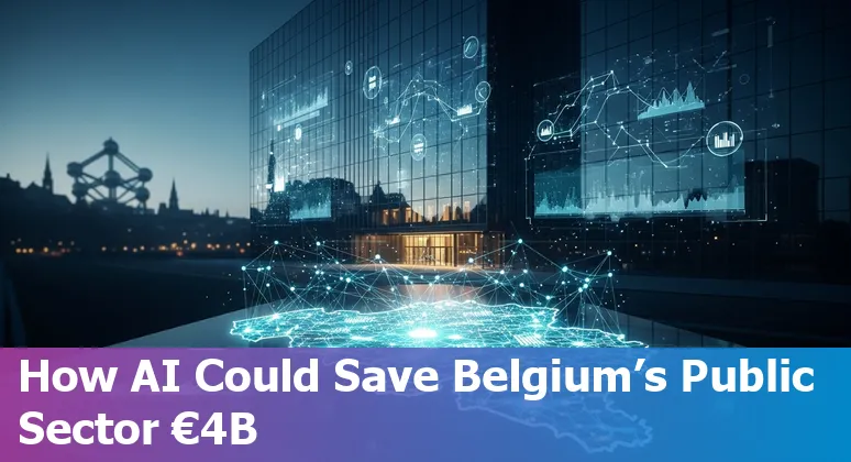 Belgium government dashboard showing AI cost savings and efficiency metrics for Belgium public organisations