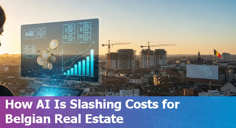 Diagram showing AI tools improving real estate operations and cutting costs in Belgium