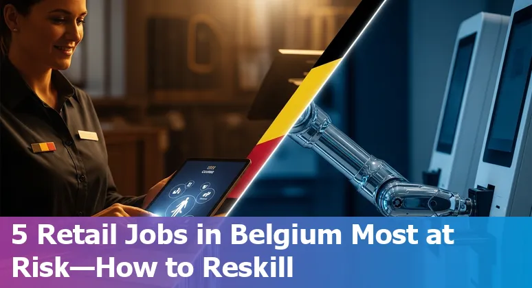 Belgian retail staff using AI-assisted checkout and digital displays in store