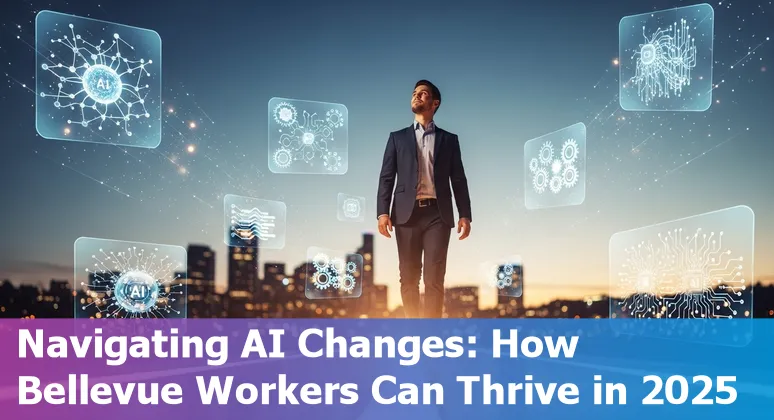 AI and human customer service interaction in Bellevue, Washington, US office setting in 2025