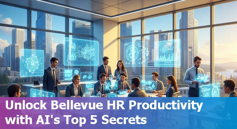 HR professional using AI tools like ChatGPT on a laptop in Bellevue office