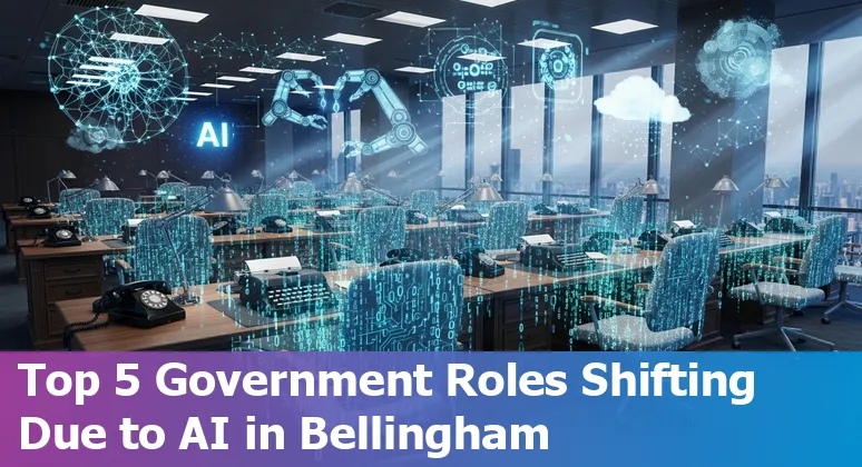 Government workers collaborating with AI technology in Bellingham, Washington.