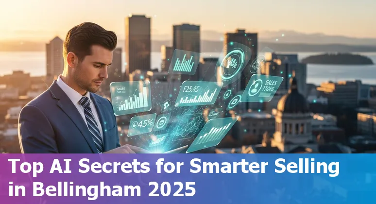 Sales professional using AI tools on a laptop, working smarter with AI prompts in Bellingham, Washington