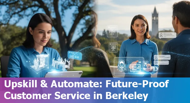 Customer service professional using AI tools in Berkeley, California office, 2025