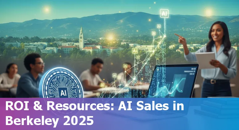 Sales professional using AI tools in Berkeley, California skyline 2025