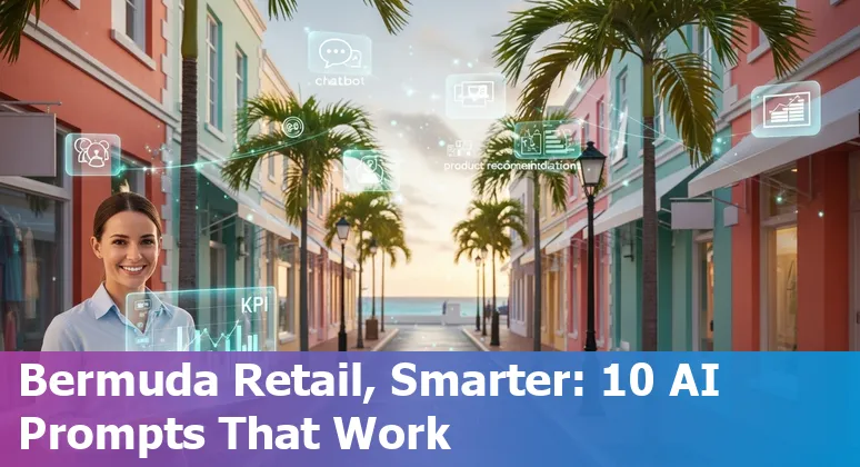 Bermuda retail store with AI overlays showing personalization, forecasting, and cashierless checkout