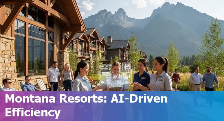 Hotel front desk using AI chatbot on tablet in Billings, Montana