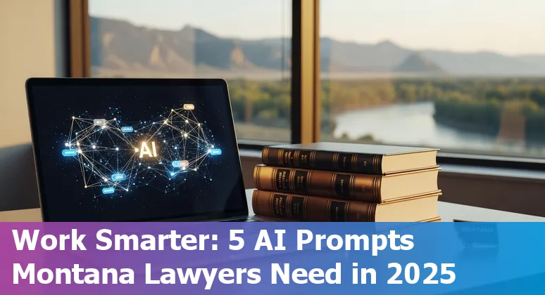 Billings attorney using AI prompts on laptop with Montana skyline in background