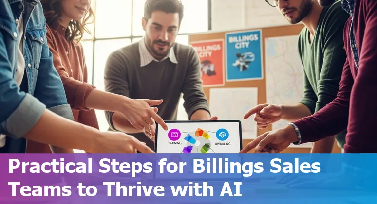 Sales rep using AI tools in an office in Billings, Montana — illustrating AI-augmented sales jobs in 2025