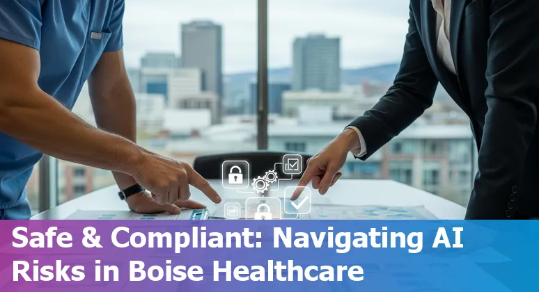 Hospitals and AI tech team meeting in Boise, Idaho — image showing clinicians and data scientists discussing AI in health care in Boise.