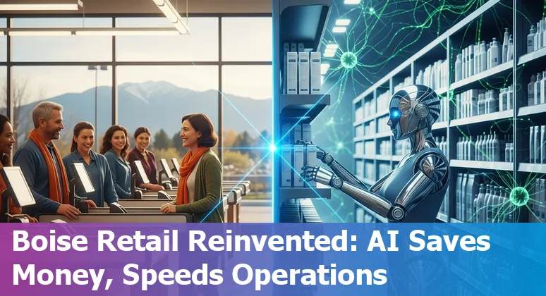 Boise, Idaho retail worker using an AI tablet in-store to manage inventory and cut costs