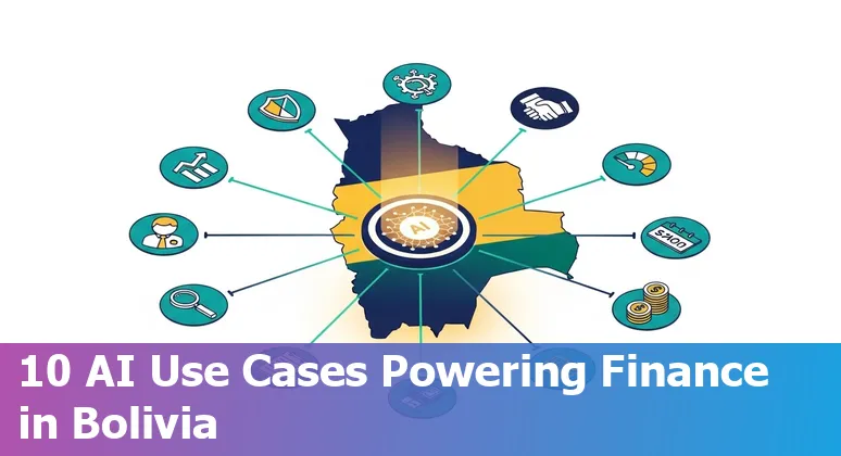 Logos of Prezent, DataRobot, Zest AI, Upstart, SymphonyAI, HighRadius, Darktrace, Kavout, AppZen and Alteryx over Bolivian finance backdrop