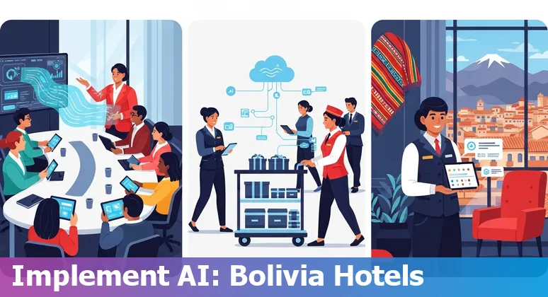 Hotel staff using an AI dashboard in a Bolivia hotel, 2025