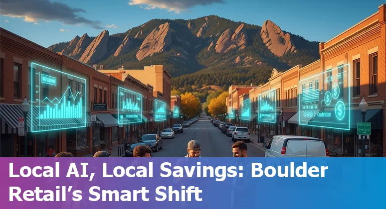 Retail AI tools in Boulder, Colorado store: chatbot, inventory dashboard, and smart shelves