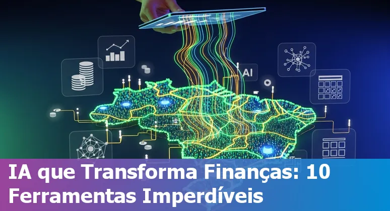 Collage of AI tool logos and Brazilian financial charts representing AI tools for finance professionals in Brazil 2025