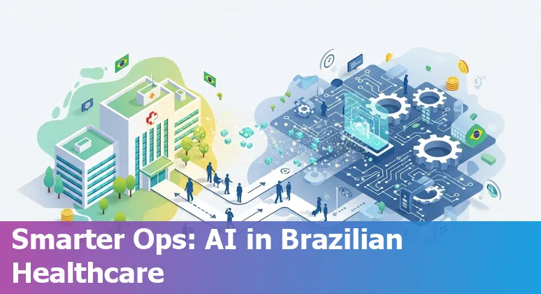 Healthcare AI dashboard showing cost savings and efficiency metrics for hospitals in Brazil