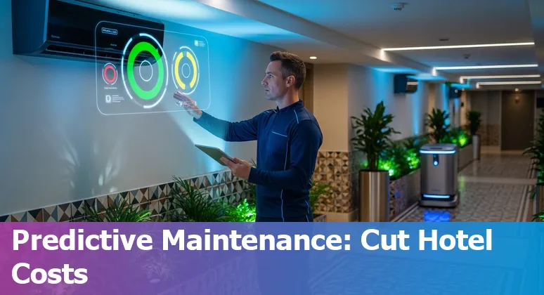 Hotel operations dashboard showing AI cost savings and efficiency features in Brazil