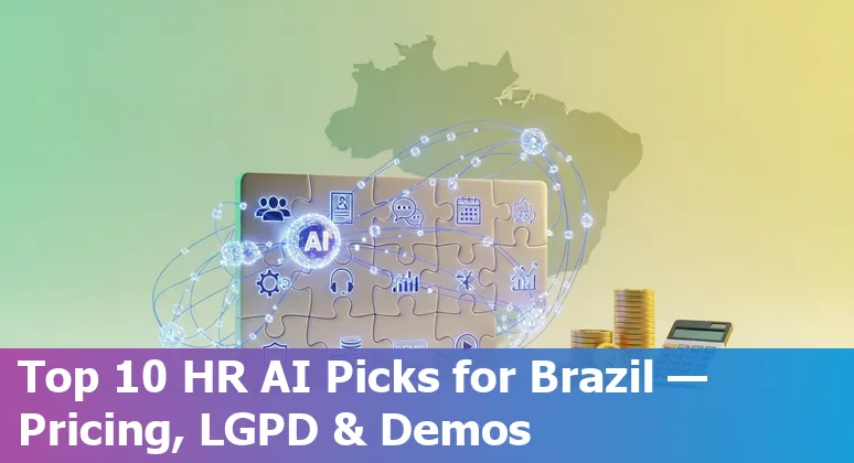 Logos of Paradox, Eightfold AI, SeekOut, Reejig, Betterworks, Leapsome, Gloat, Lattice, ChartHop and Coworker.ai over a Brazilian flag background