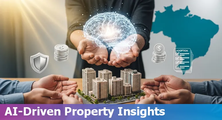 Illustration of AI tools analyzing the Brazilian real estate market in 2025