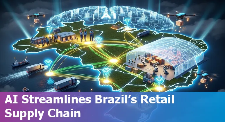 Retail AI solutions in Brazil showing warehouse automation, chat commerce and in-store personalization