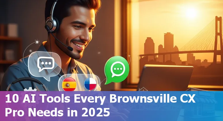 Customer service agent using AI chat tools on laptop with English and Spanish messages