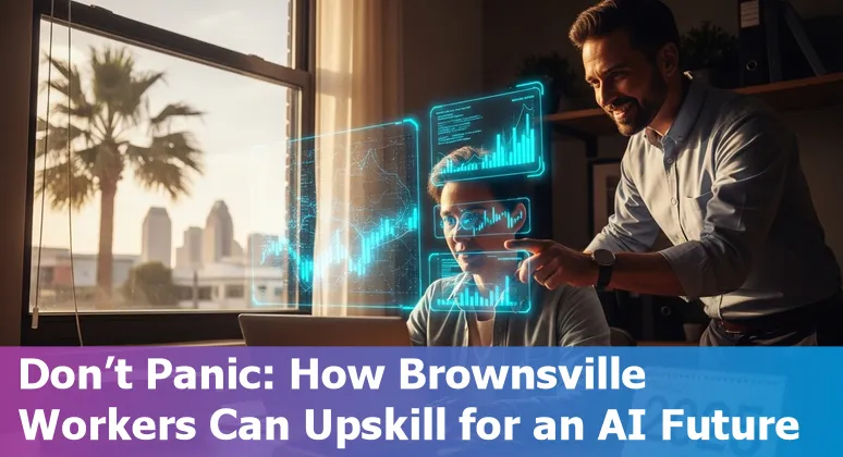 Finance professional using AI tools in Brownsville, Texas office — upskilling and adapting in 2025
