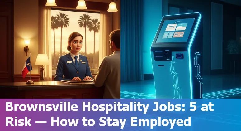 Brownsville hotel front desk with self-check-in kiosk and a housekeeping robot