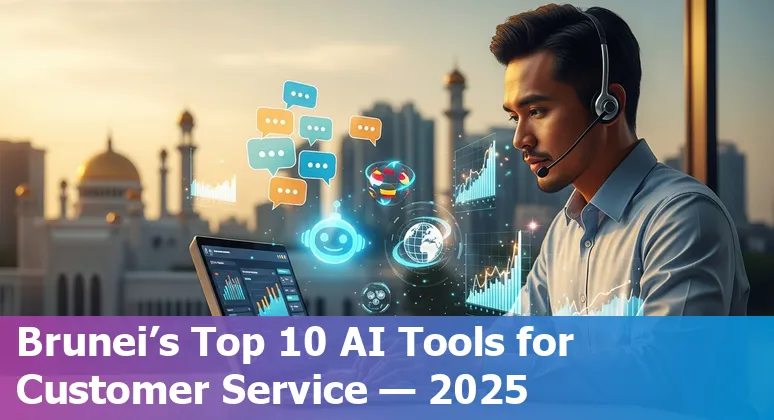 Customer service team using AI chat tools and dashboards in Brunei, showing Shopify and Malay language support