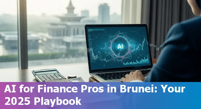 Finance professional in Brunei Darussalam using AI tools on a laptop in 2025