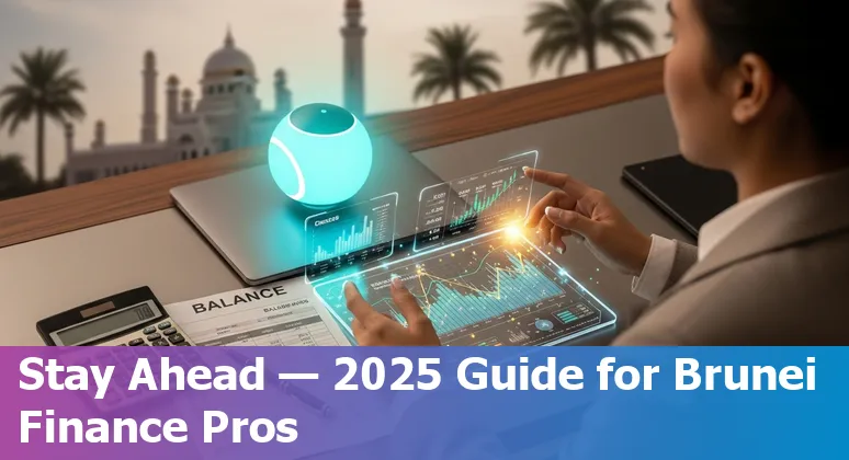 Finance professional using AI tools on a laptop in Brunei Darussalam