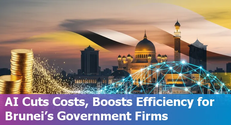 Government officials and AI icons representing digital transformation in Brunei Darussalam