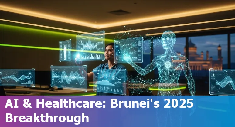 Illustration of BruHealth 5.0 and AI in Brunei Darussalam healthcare showing Smarter Health Index, BruPoints and national digital health ecosystem in Brunei Darussalam