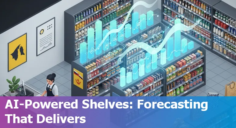 Brunei Darussalam retail team in Bandar Seri Begawan reviewing AI dashboard for inventory, chatbots and sales metrics