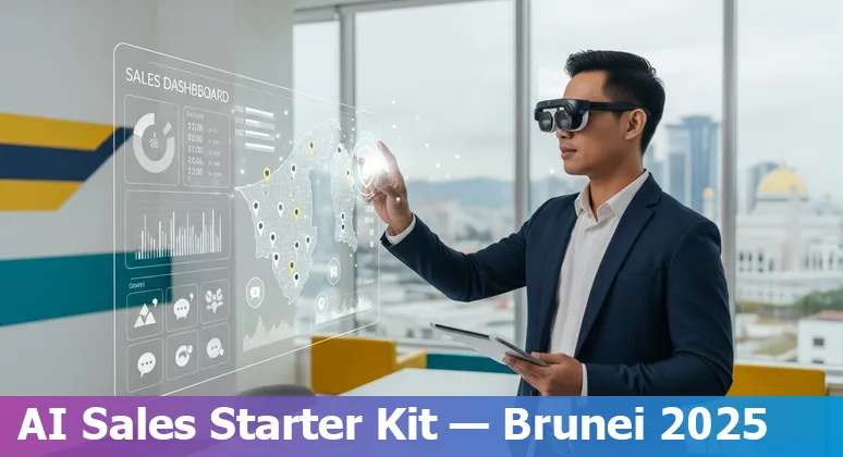 Sales professional using AI tools in Brunei Darussalam office, 2025