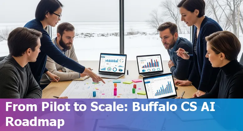 Customer service AI workshop in Buffalo, NY: agents learning AI tools and pilot planning