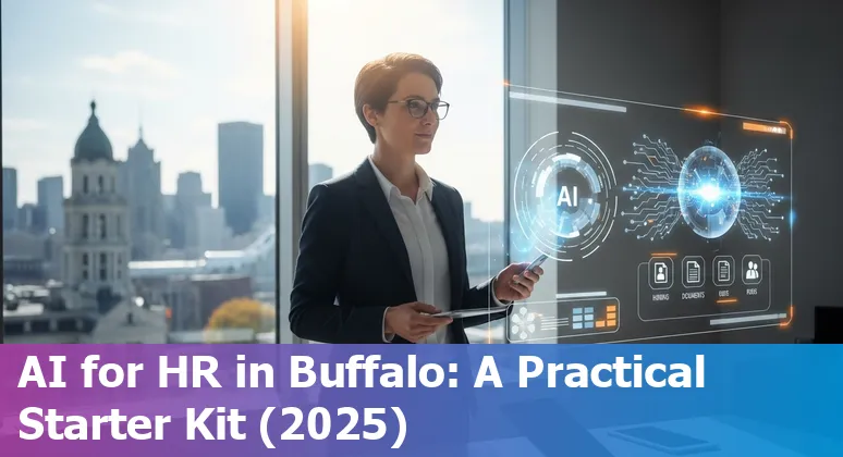 HR professional using AI tools at a Buffalo, New York office in 2025