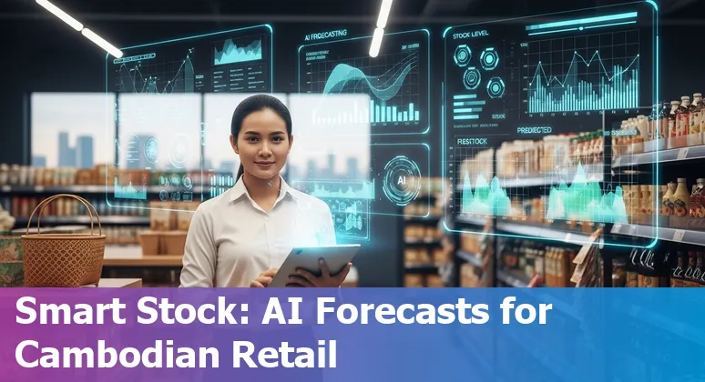 AI dashboard showing inventory forecasting and dynamic pricing for retail companies in Cambodia