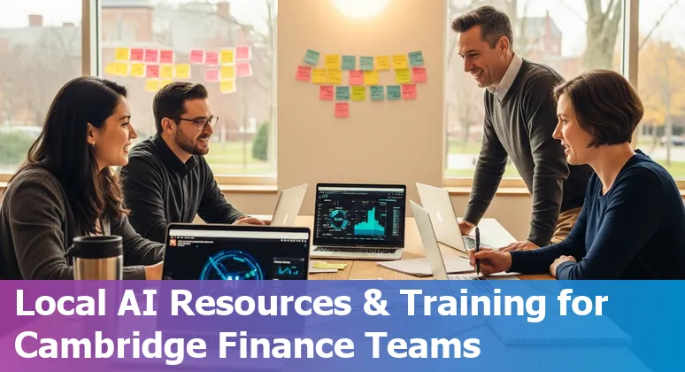 Finance professional using AI tools with MIT campus skyline in Cambridge, Massachusetts in 2025