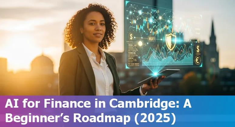 AI in financial services overview in Cambridge, Massachusetts skyline with MIT Kendall Square signage in 2025