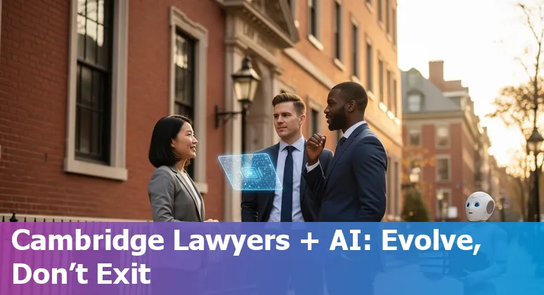 Cambridge, Massachusetts, US lawyer using AI tools on a laptop—legal jobs and AI in Cambridge, Massachusetts, US 2025