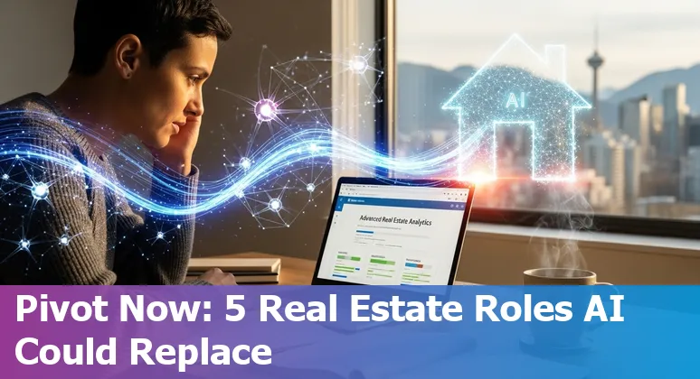 Canadian real estate professionals with AI icons showing automation, reskilling and collaboration
