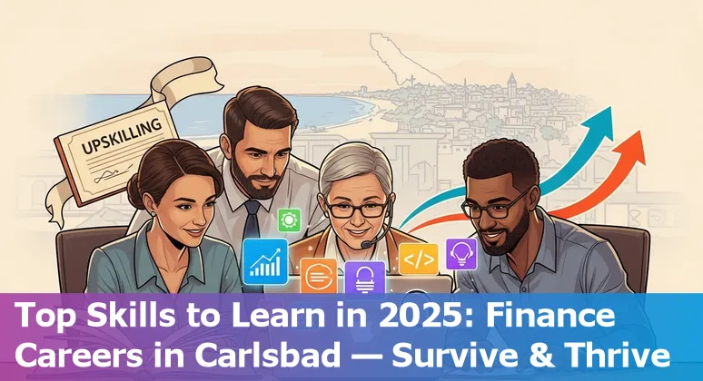 Finance professional using AI tools on a laptop in Carlsbad, California, US — future of finance jobs in 2025