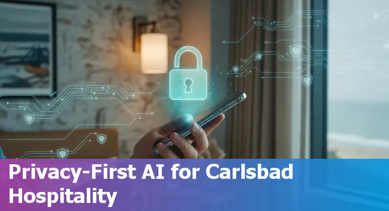 Hotel staff using AI tools at a Carlsbad, CA resort reception desk in 2025