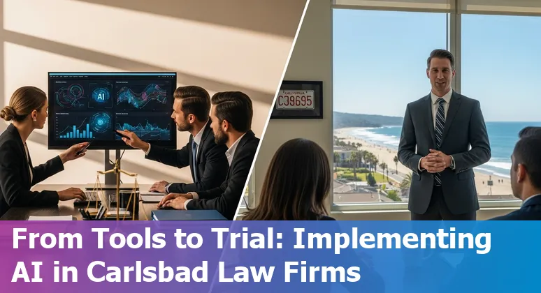 Legal professional using AI tools on a laptop in Carlsbad, California, 2025