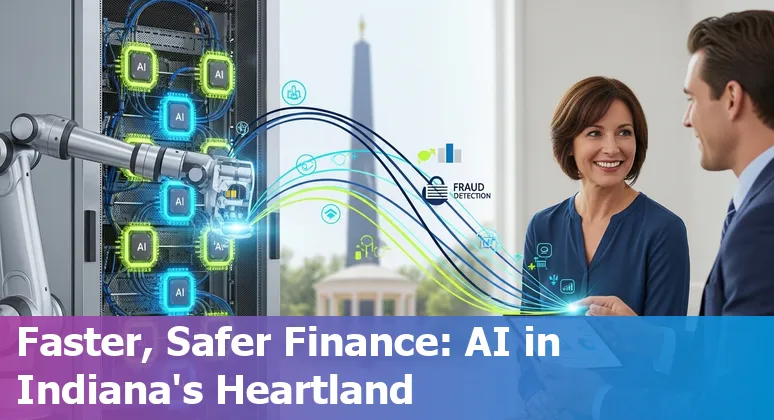 Financial services team using AI dashboard in Carmel, Indiana, US to reduce costs and improve efficiency