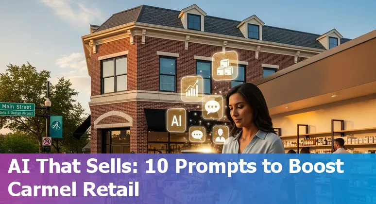 Retail store in Carmel, Indiana with AI icons representing recommendations, inventory, pricing, and conversational agents